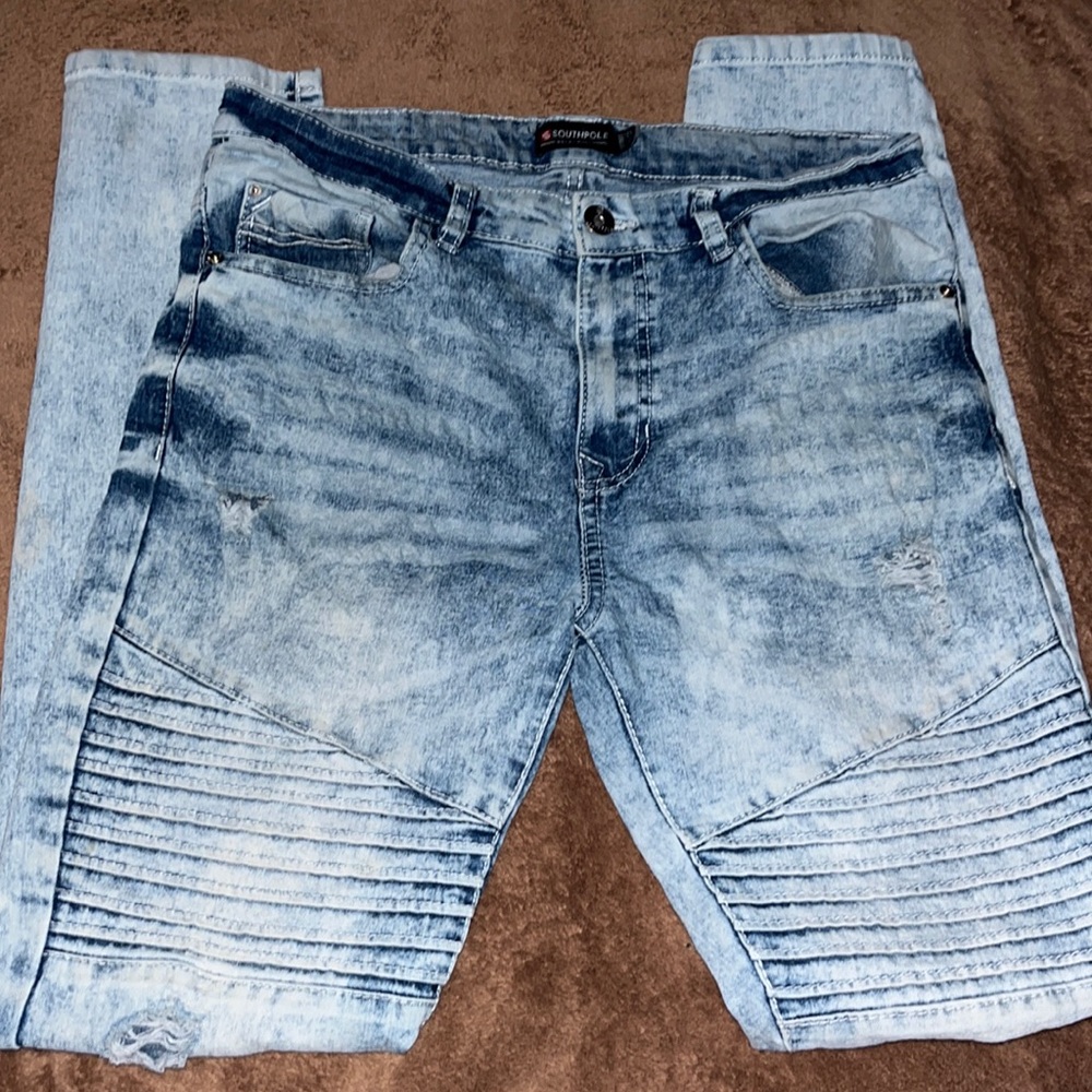 Mens Ripped Blue Jeans
